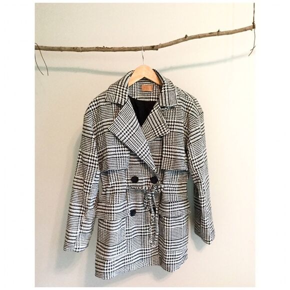 POL glen-check patterned double breasted coat - Picture 10 of 16